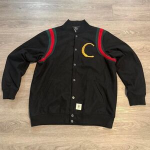 Crooks & Castles Varsity Jacket XXL Black Red Green Equestrian Horse Bit Luxury